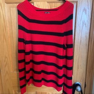 Express Red Striped Sweater